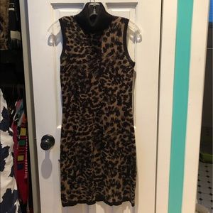 Calvin Klein Leopard print turtleneck dress